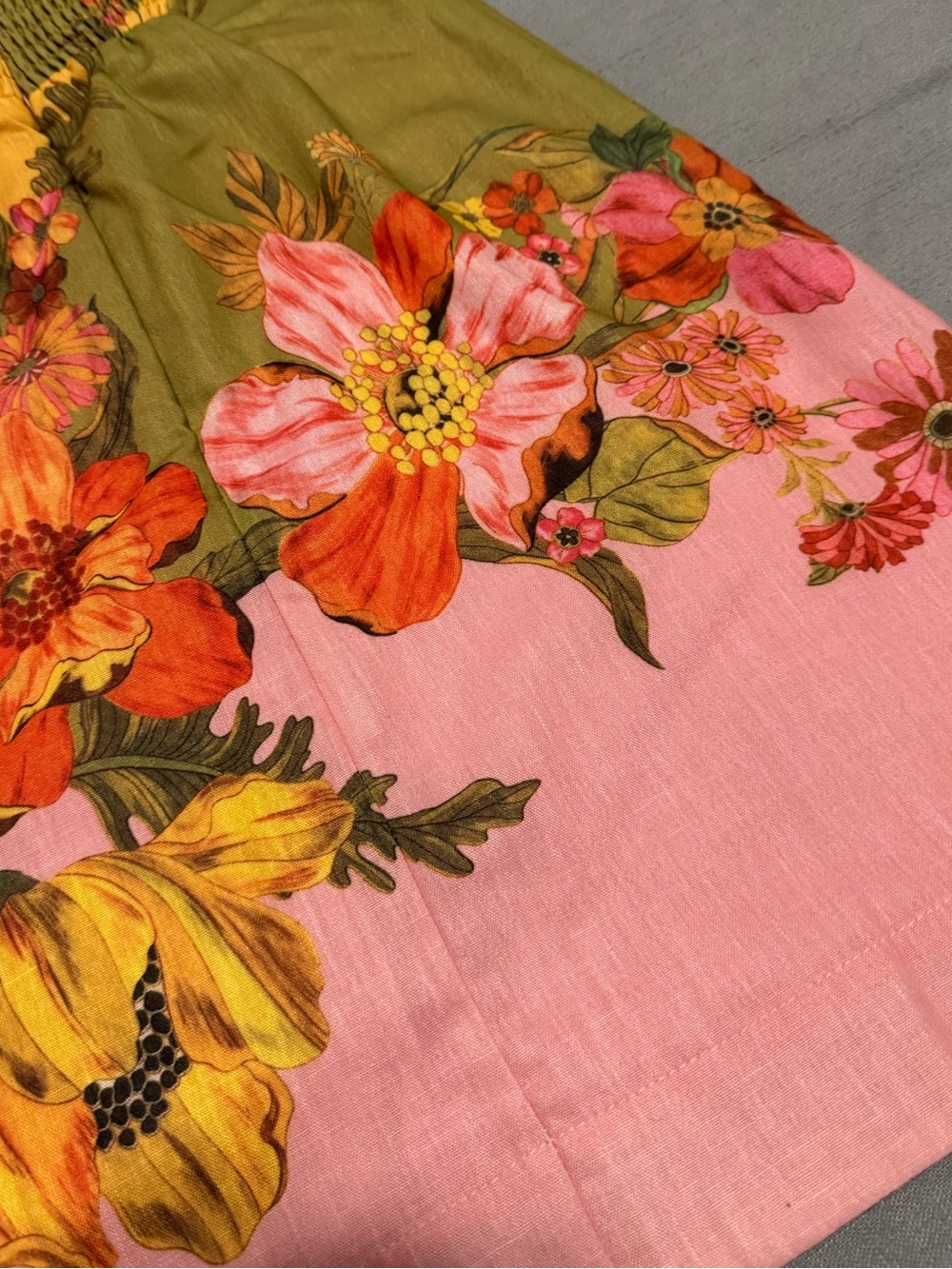 Floral Linen Resort Mini Halter Tie Dress (small) - Picture 6 of 12